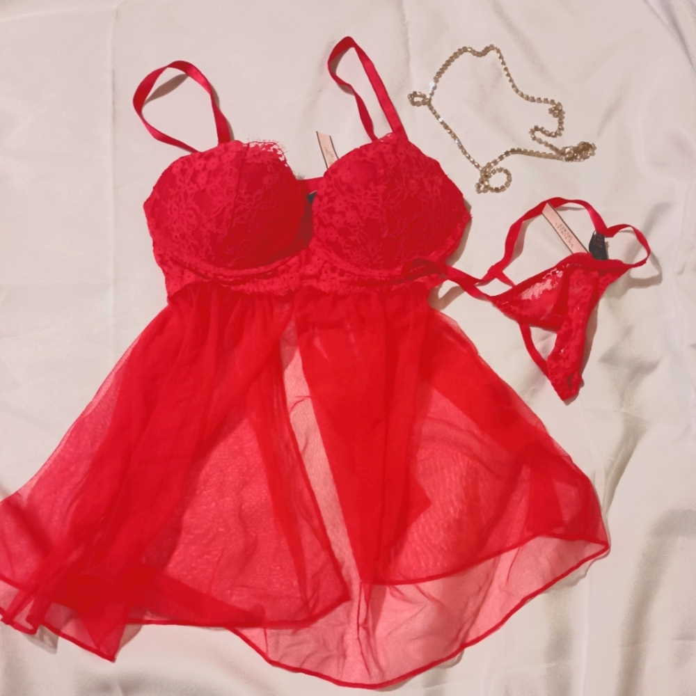 Victoria Secret Babydoll  Panty Set New